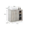 Modern white wooden floor-standing bathroom cabinet with 2 doors and Griff sink. Cost