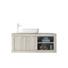 Suspended modern white wooden bathroom cabinet with sink and 2 doors Alon. Characteristics