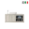 Suspended modern white wooden bathroom cabinet with sink and 2 doors Alon. Bulk Discounts