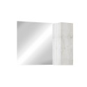 Bathroom mirror with LED light and suspended column 1 white wood door Evin. Catalog