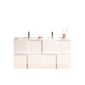 Suspended bathroom mobile with double washbasin 2 drawers glossy white Feel S Dama. Offers