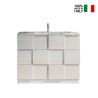 Floor-mounted bathroom cabinet with 3 glossy white drawers and Tetra Dama sink. Bulk Discounts