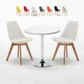 Long Island Set Made of a 70cm White Round Table and 2 Colourful Nordica Chairs Promotion