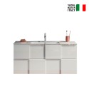 Gambit Dama glossy white suspended bathroom cabinet with sink and 3 drawers. Bulk Discounts