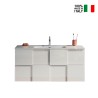 Gambit Dama glossy white suspended bathroom cabinet with sink and 3 drawers. Bulk Discounts