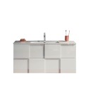 Gambit Dama glossy white suspended bathroom cabinet with sink and 3 drawers. Characteristics