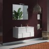 Gambit Dama glossy white suspended bathroom cabinet with sink and 3 drawers. Sale