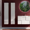 Modern suspended bathroom column with 1 glossy white door Raissa Dama. Sale