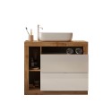 Modern freestanding bathroom unit with 2 white wooden drawers and Jarad BW washbasin Price