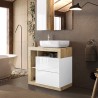 Modern freestanding bathroom unit with 2 white wooden drawers and Jarad BW washbasin Catalog