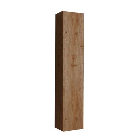 Mobile suspended bathroom column with 1 door and oak wood container Edon. Promotion