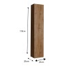 Mobile suspended bathroom column with 1 door and oak wood container Edon. Sale