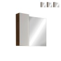 Bathroom mirror cabinet column with 1 door, LED light, white oak wood Pilar BW. Offers