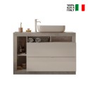 Floor-mounted bathroom mobile unit with washbasin, 2 drawers, white, grey and cementy Jarad BC. Bulk Discounts