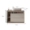 Floor-mounted bathroom mobile unit with washbasin, 2 drawers, white, grey and cementy Jarad BC. Buy