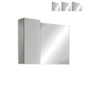 Bathroom Mirror with LED Light, 1-Door Column in White Gray Pilar BC. Promotion