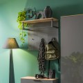 Modern entryway wall-mounted coat rack with 3 gray wooden hooks - Nay. Promotion