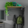 Modern entryway wall-mounted coat rack with 3 gray wooden hooks - Nay. Offers