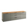 Modern 200cm TV Stand with Mobile Base, 2 Doors, 3 Drawers, in Gray Oak Galad. Offers