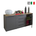 Credenza with 2 doors and 4 drawers for industrial living and dining room Shelby. On Sale
