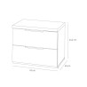 Modern white bedside table with 2 drawers and gray top Robyn Catalog