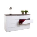 White chest of drawers 8 drawers modern bedroom dresser Dubonne. Sale