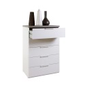 White chest of drawers dresser bedroom office 5 drawers Josefin. Offers