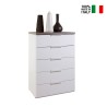 White chest of drawers dresser bedroom office 5 drawers Josefin. On Sale