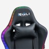 Ergonomic Gaming Chair with Footrest and RGB LED The Horde Comfort. Measures