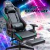 Ergonomic Gaming Chair with Footrest and RGB LED The Horde Comfort. 