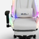 Gaming office chair with RGB LED footrest, ergonomic Pixy Comfort. Model