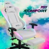 Gaming office chair with RGB LED footrest, ergonomic Pixy Comfort. 