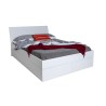 Double bed 160x200cm with storage and drawers in lacquered white Teide. Offers