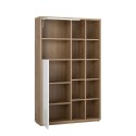 Modern oak wood living room bookcase with 2 glossy white doors Sharon Offers