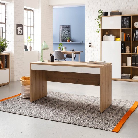 Smart working office desk 2 drawers flip door 140x60cm Jimi Promotion