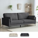 3-seater sofa 200cm in fabric modern living room metal feet Boray. On Sale