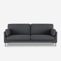 3-seater sofa 200cm in fabric modern living room metal feet Boray. Cheap