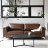 Vintage Industrial Style Brown Faux Leather 3-Seater Sofa Corneel Promotion