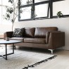 Vintage Industrial Style Brown Faux Leather 3-Seater Sofa Corneel Bulk Discounts