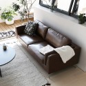 Vintage Industrial Style Brown Faux Leather 3-Seater Sofa Corneel Choice Of