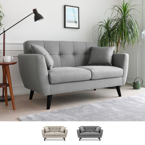 2-seater Nordic design elegant modern upholstered sofa 151cm Ischa Promotion
