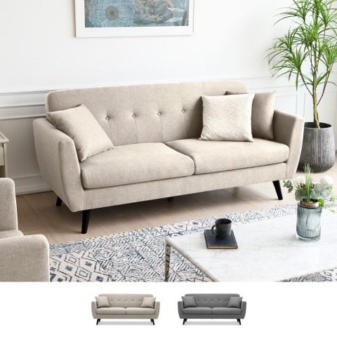 Living room 3-seater sofa, modern Nordic design, sturdy 191cm by Hayem. Promotion