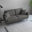 Modern Nordic style 3-seater sofa, essential grey fabric: Folkerd. Model