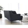 Comfortable 3-seater sofa, metal legs, 200cm, black fabric Egbert. Bulk Discounts