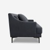 Comfortable 3-seater sofa, metal legs, 200cm, black fabric Egbert. Sale