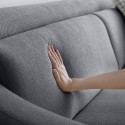 Comfortable 3-seater sofa, metal legs, 200cm, black fabric Egbert. Model