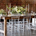Chiavarina Crystal Transparent Chairs Design for Ceremonies, Bar, Restaurant Measures