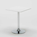 Cocktail Set Made of a 70x70cm White Square Table and 2 Colourful Nordica Chairs 