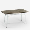 Industrial vintage wooden and metal dining table 120x60 Caupona Brush. Catalog