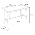 Dining table kitchen industrial style 120x60 wood metal Catal. Measures